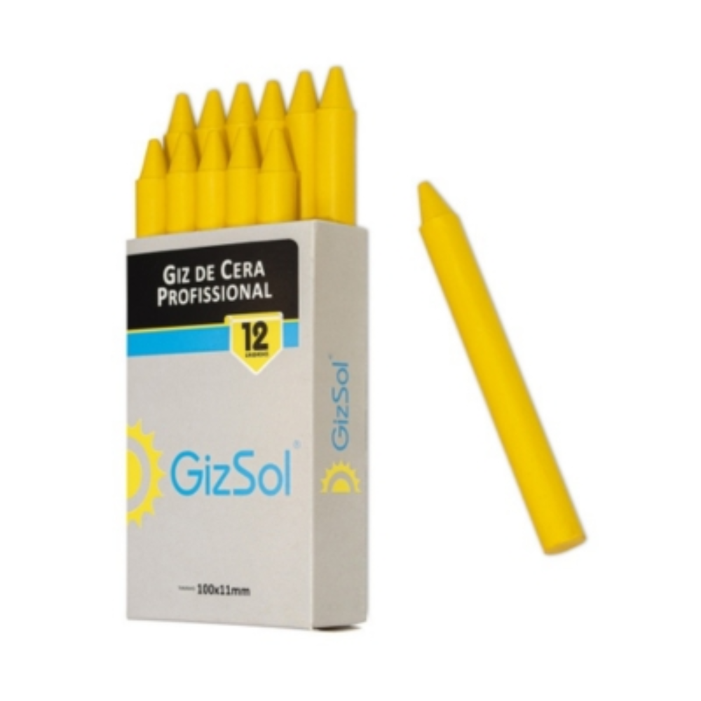 Giz de Cera Amarelo Cx c/12 GizSol