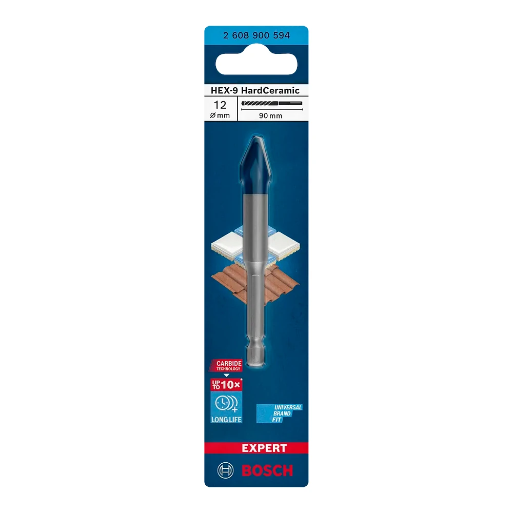 BROCA EXPERT HEX 9 HARDCERAMIC 12MM X 90 BOSCH