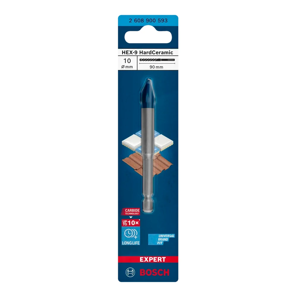 BROCA EXPERT HEX 9 HARDCERAMIC 10MM X 90 BOSCH