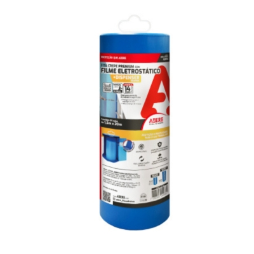 Crepe Azul Filme Eletrostático 1500mm x 20m Com Dispenser