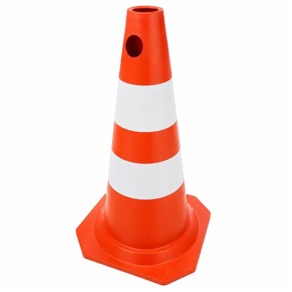 Cone Sinalizador Rígido 75cm Laranja e Branco Plastcor