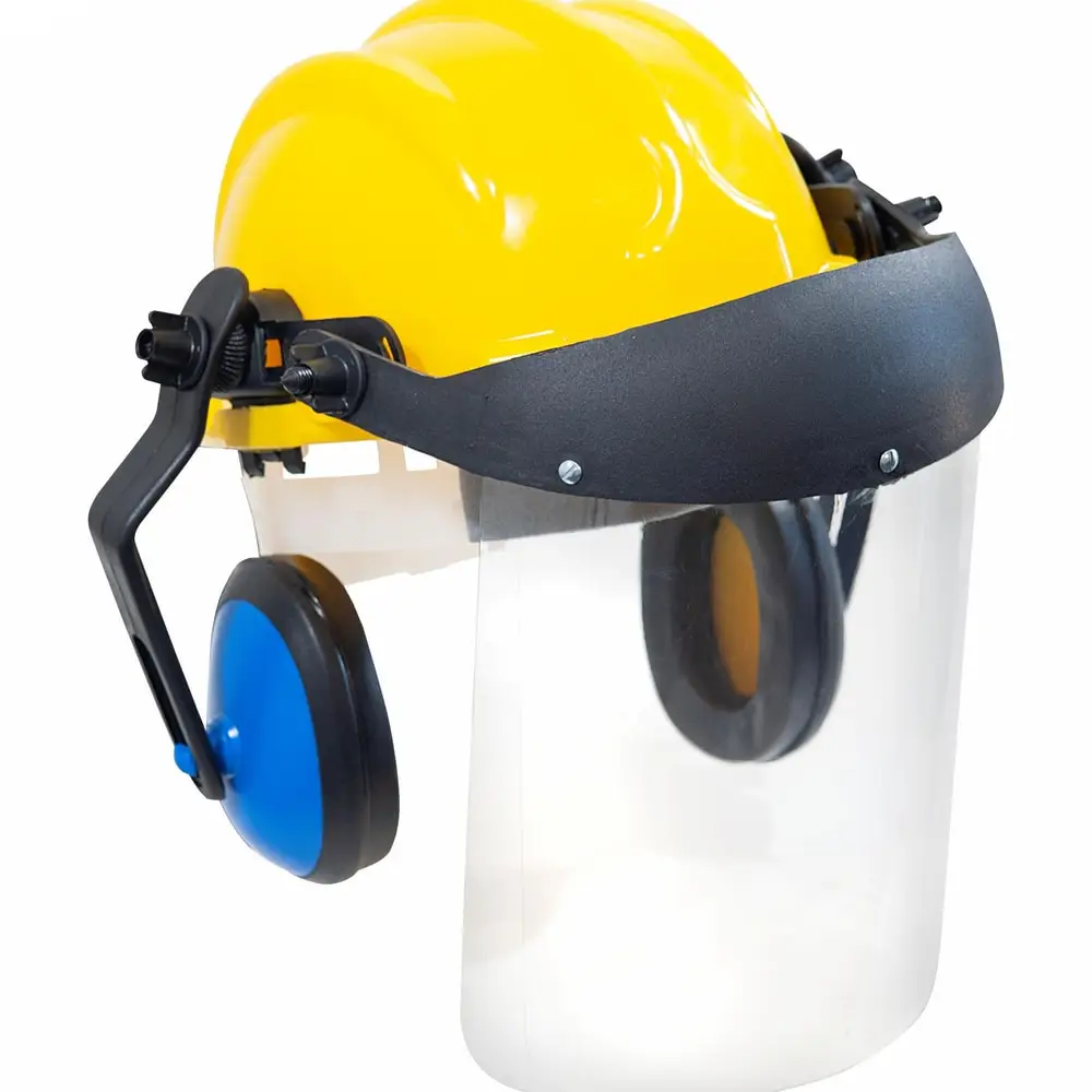 Capacete com Protetor Facial e Auditivo Amarelo Plastcor