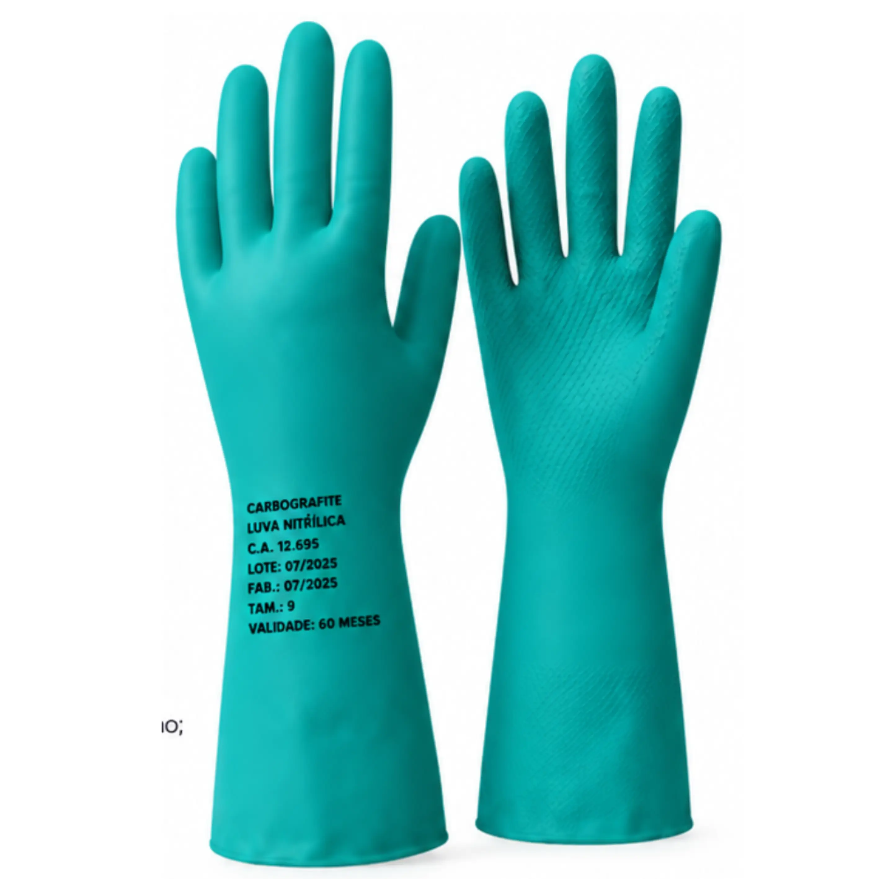 Luva Nitrílica Verde G CA 12695 Carbografite 