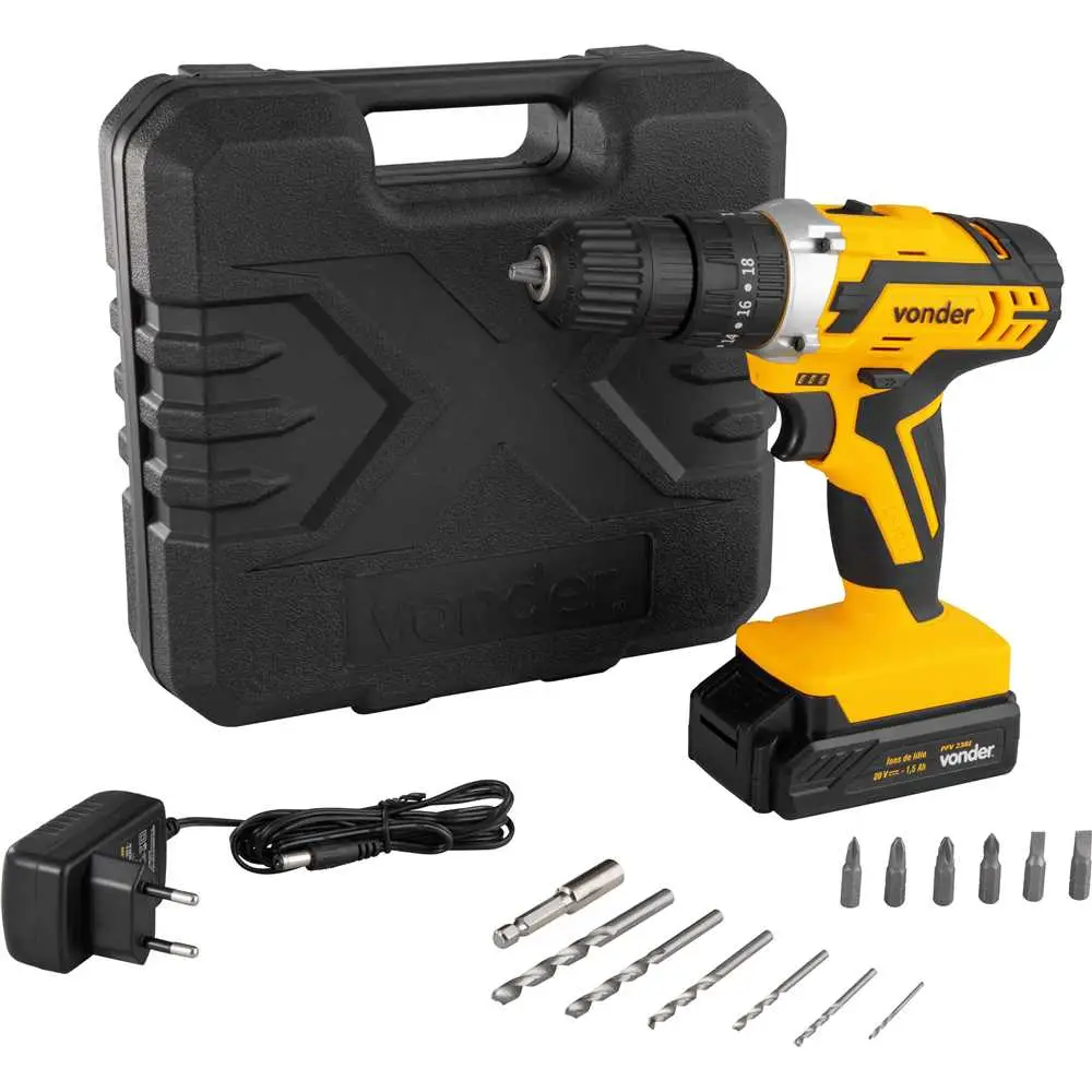Parafusadeira e Furadeira Impacto Bateria PFV238I 20V Vonder