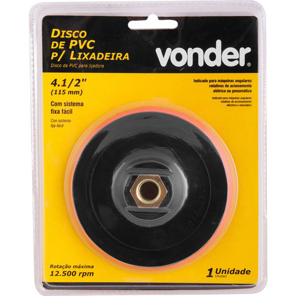 Disco de PVC para lixadeira 4.1/2 polegadas fixa fácil Vonder