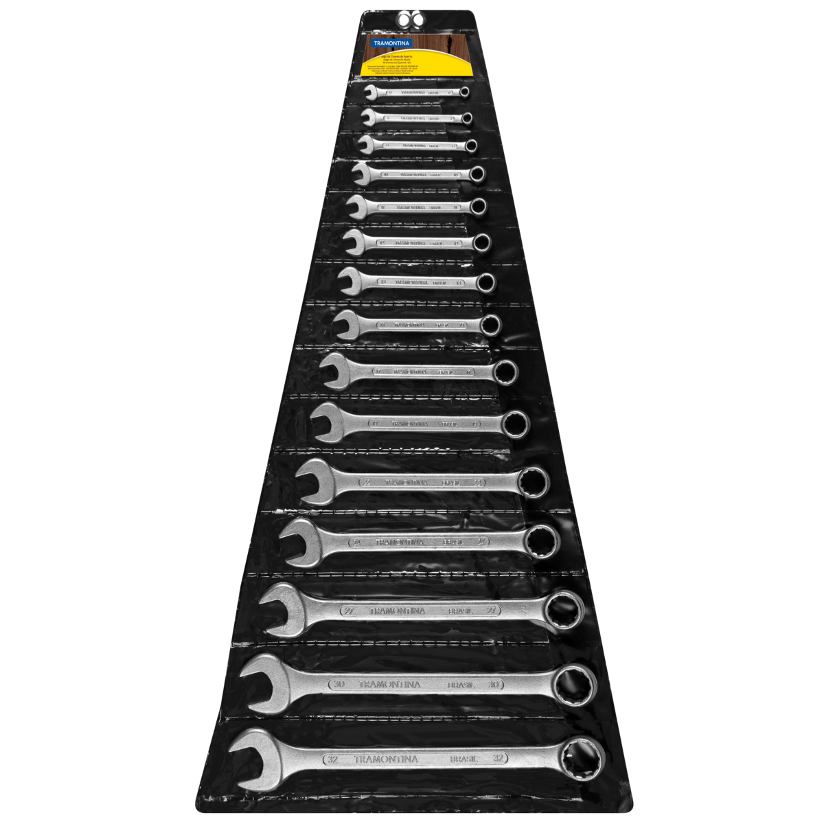 Jogo de chaves combinadas 15 peças 06-32mm 41128215 Tramontina Jogo de chaves combinadas 15 peças 06-32mm 41128215 Tramontina