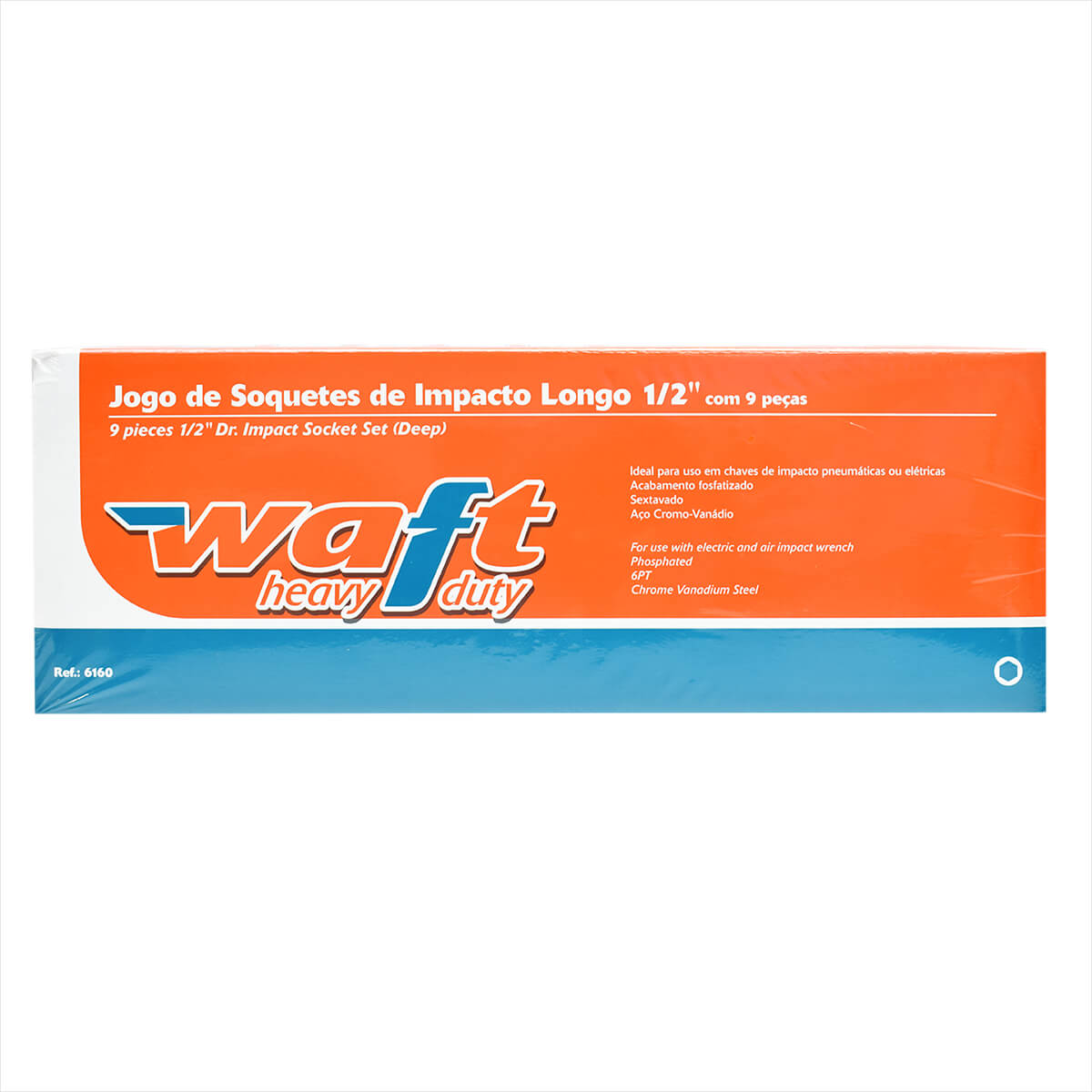 Soquetes de Impacto 1/2 Longo 9 Peças 6160 Waft