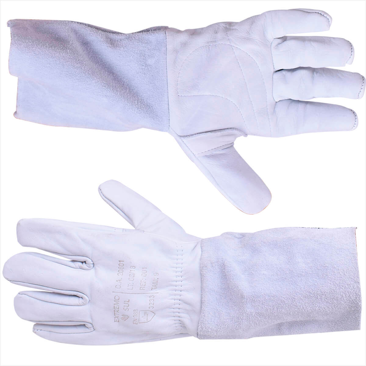 Luva em couro Vaqueta Petroleira 15cm Importada Extremo Sul