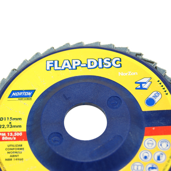 Disco Flap-Disc R 822 Suporte Plástico 115mm GR080 - Norton