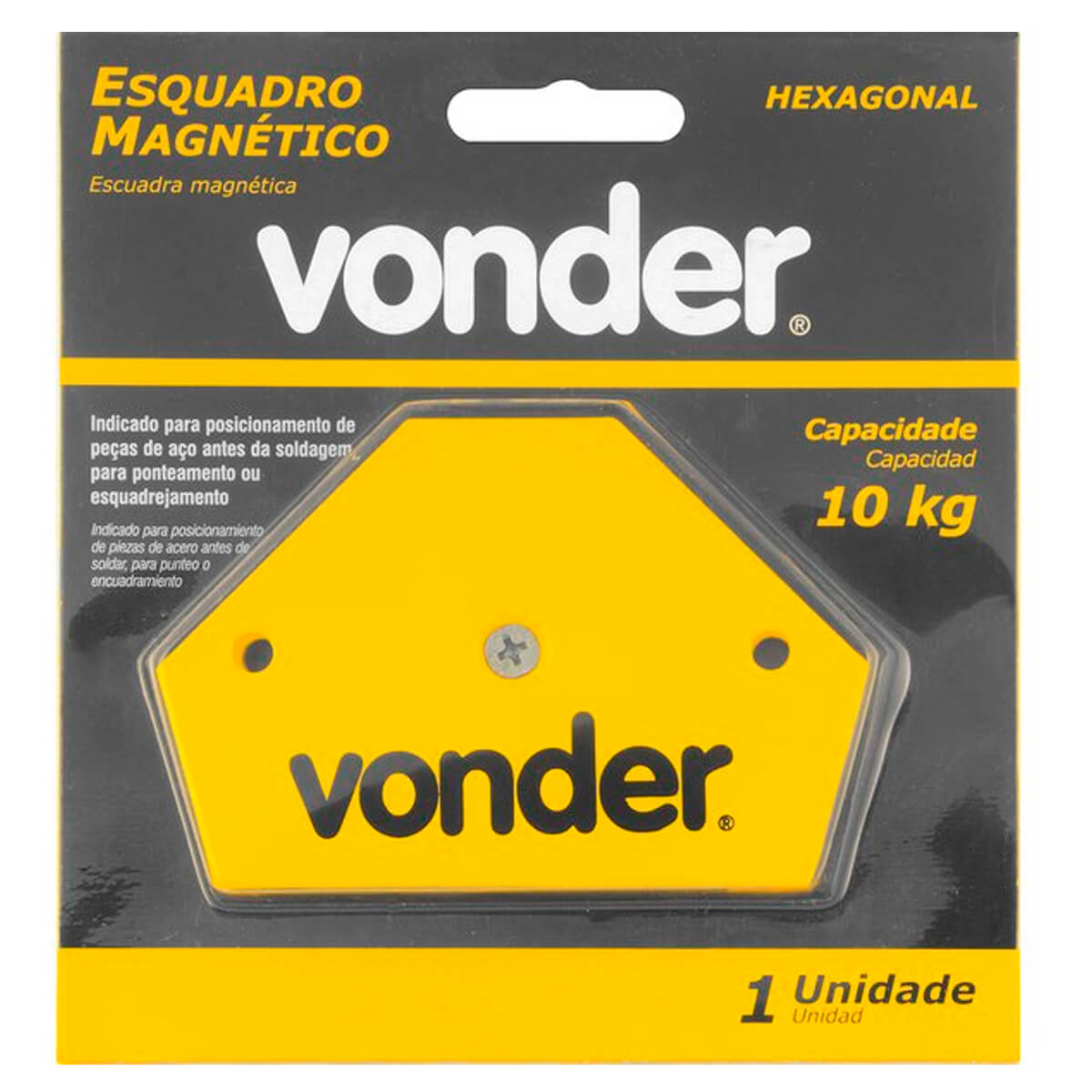 Esquadro Magnético Hexagonal Capacidade 10 Kg Vonder