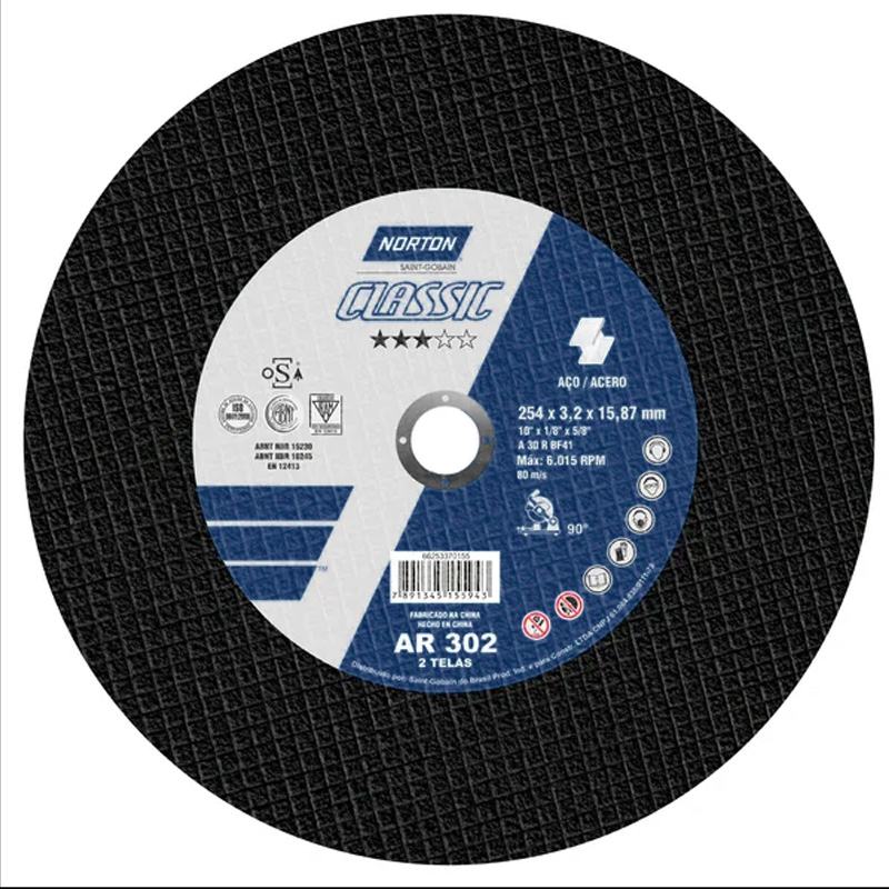 Disco Maxi AR302 Classic 10 pol x 2T x 5/8 polegadas Norton