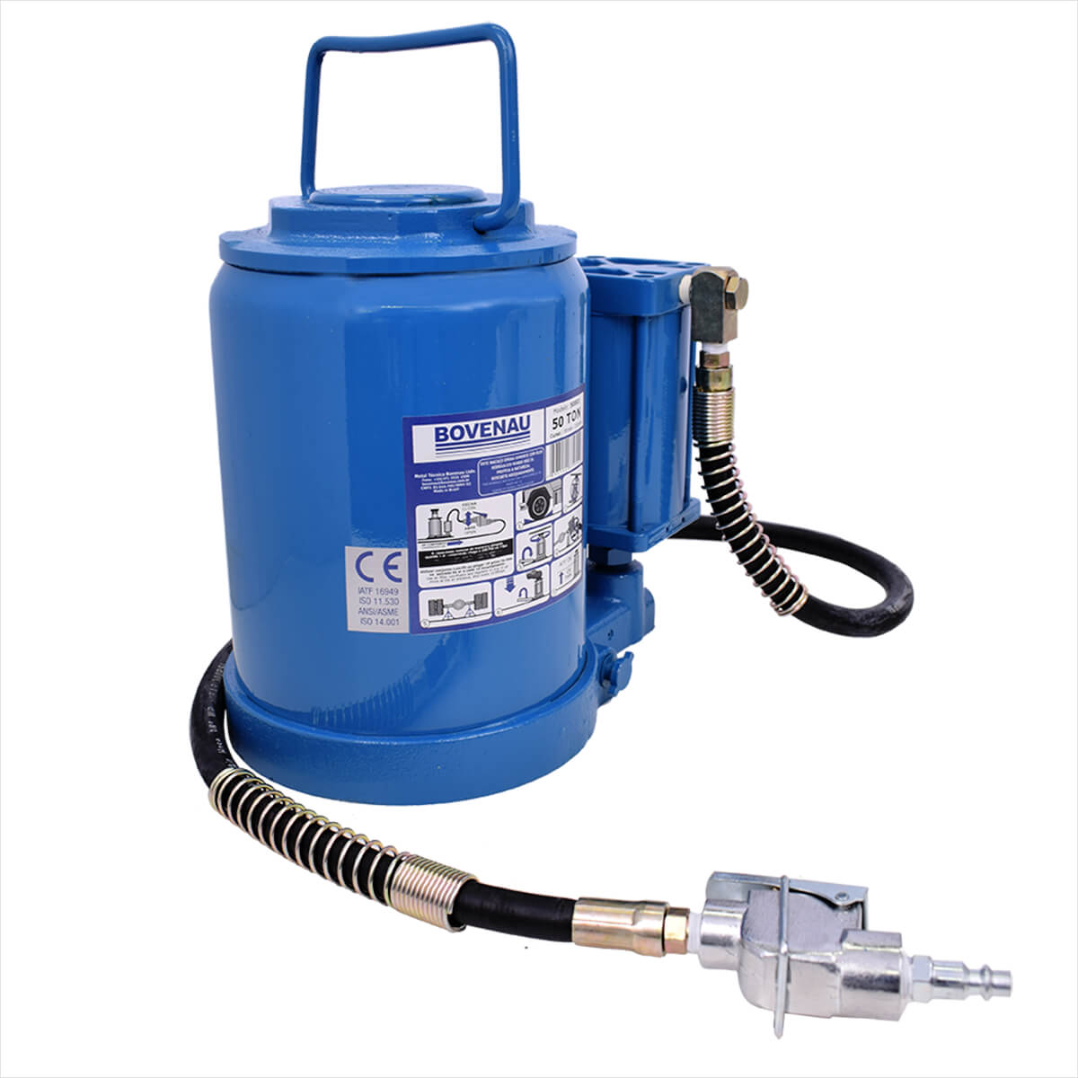 Macaco Hidropneumático 50ton 50801 com Válvula Bovenau