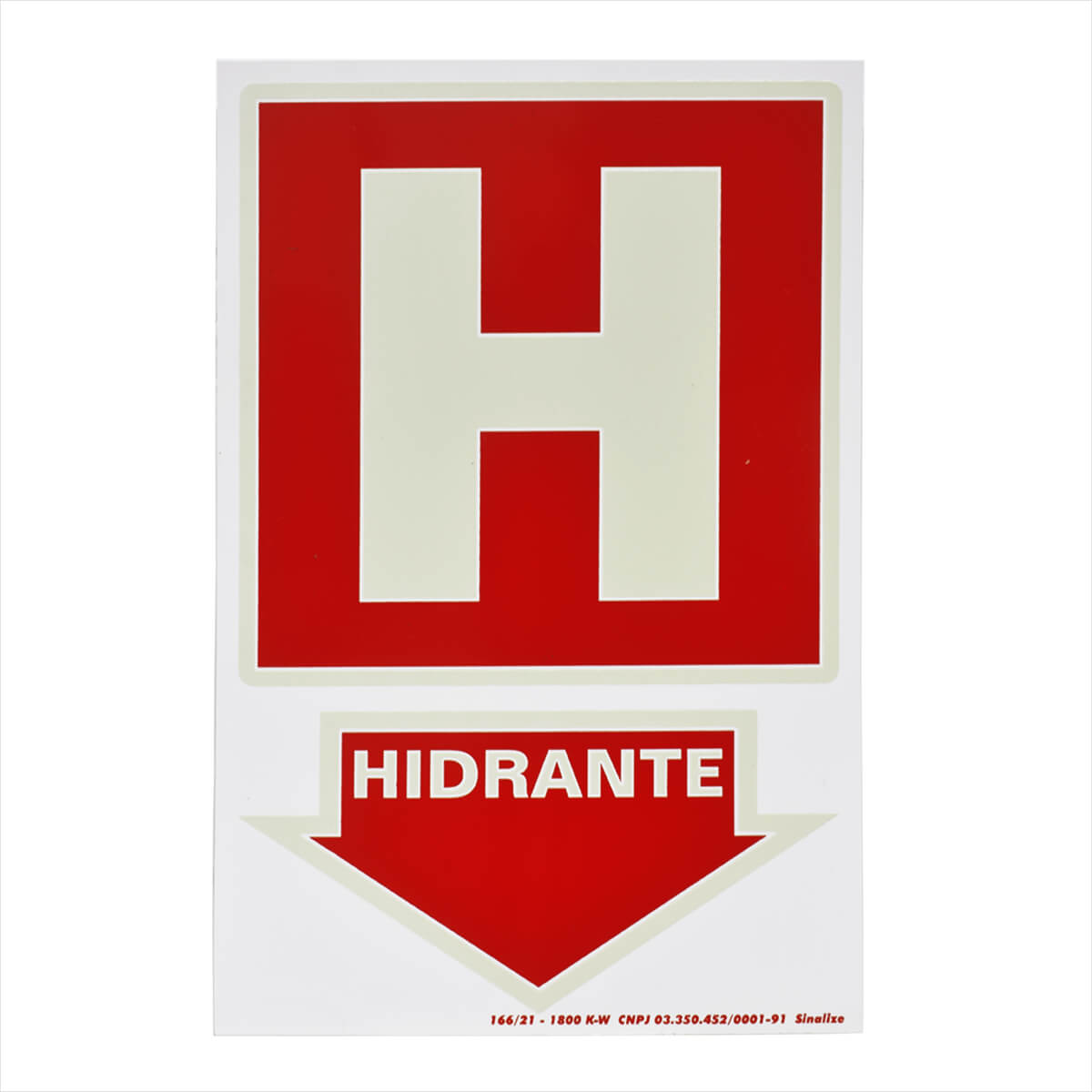 Placa em Poliestireno Hidrante 20x30cm Sinalize