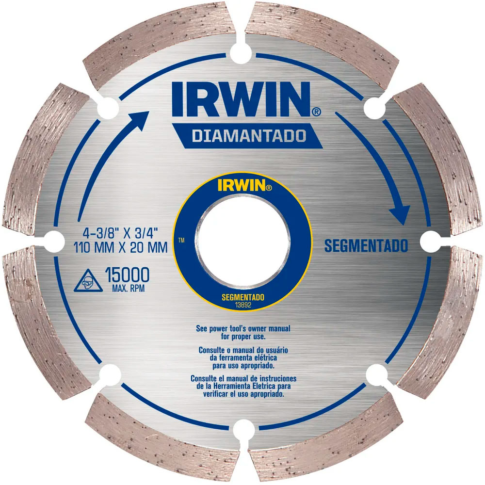 Disco Diamantado Segmentado 110 x 20mm 13892 IRWIN Disco Diamantado Segmentado 110 x 20mm 13892 IRWIN