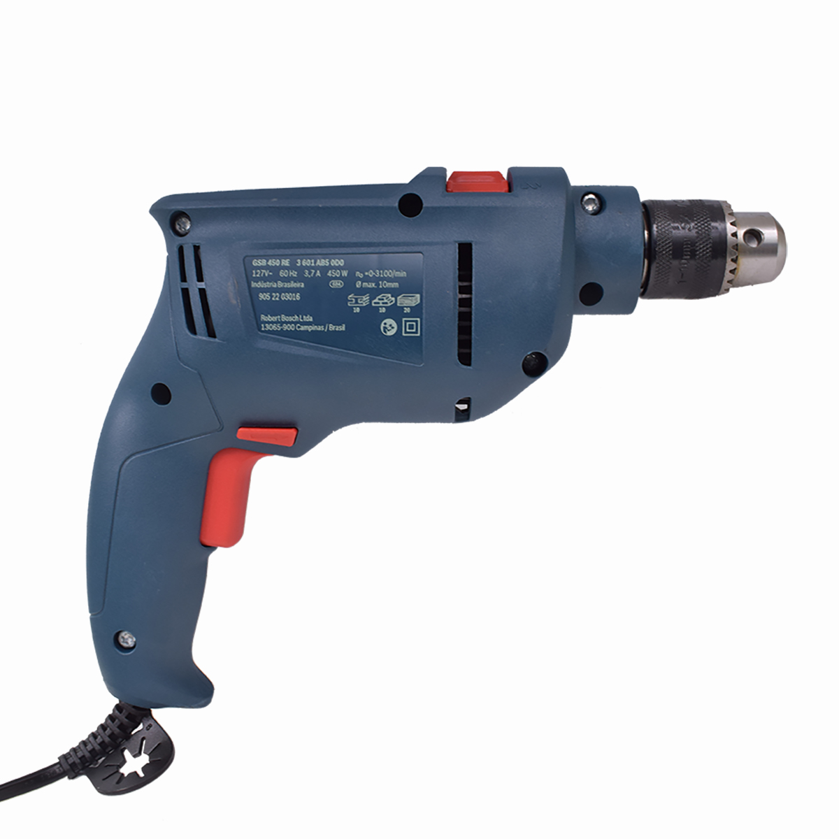 Furadeira Velocidade Variavel 3/8 Gsb 450 Re 110v + Broca Bosch