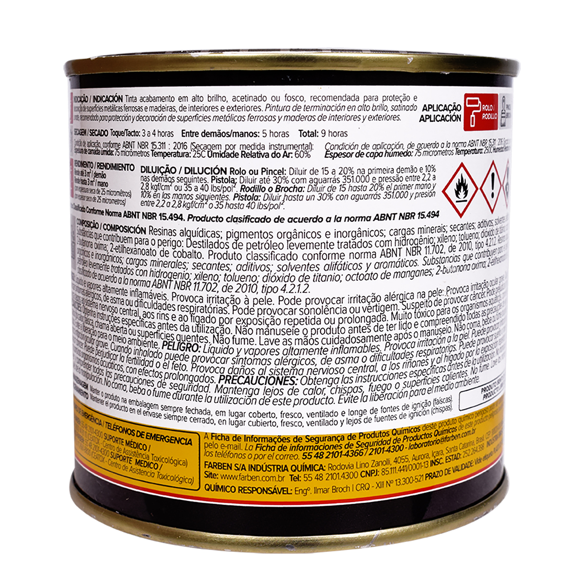 Esmalte Sintético Imobiliário Branco Fosco 225ml Farben