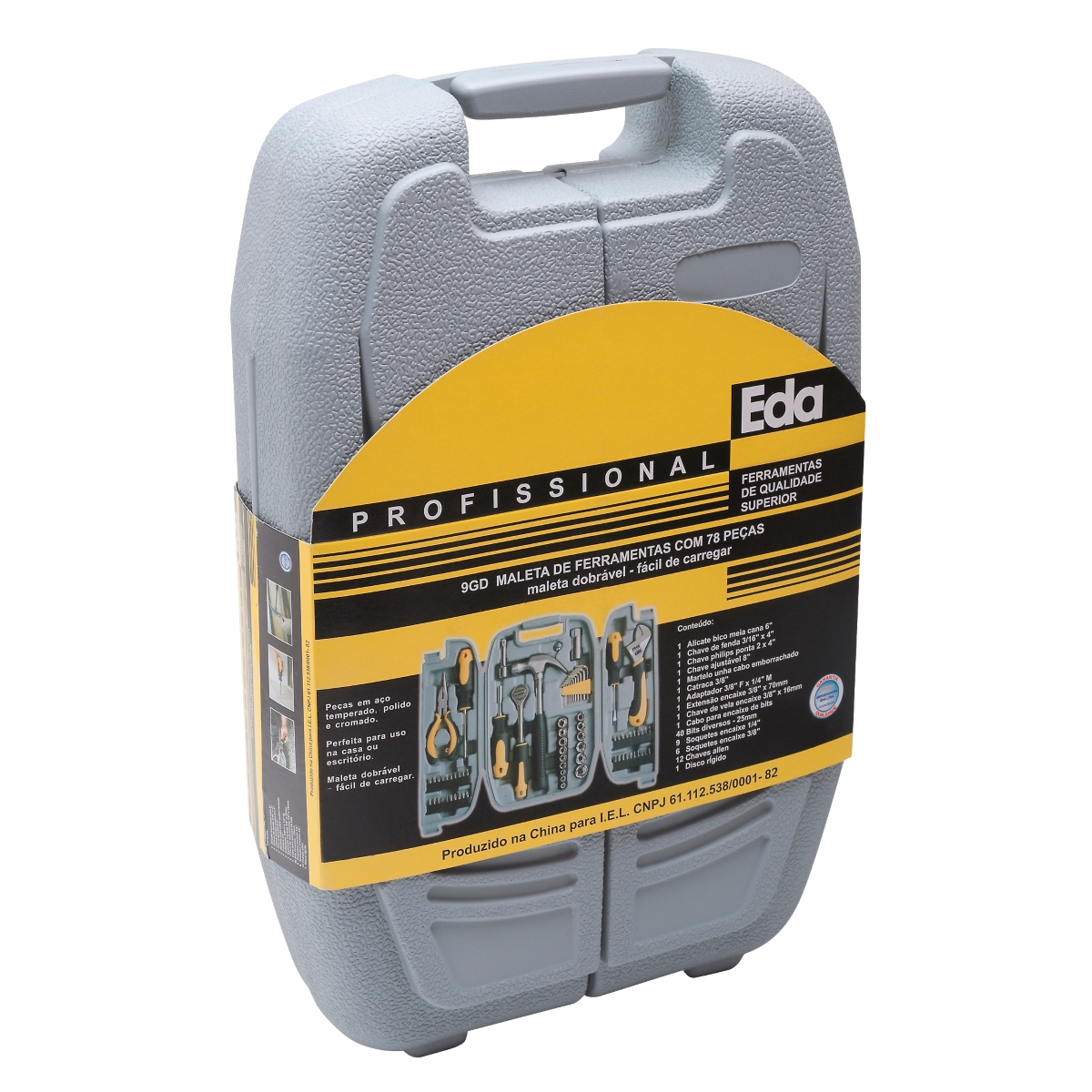 Jogo de Ferramentas com Maleta Kit 78 Peças 9GD Eda