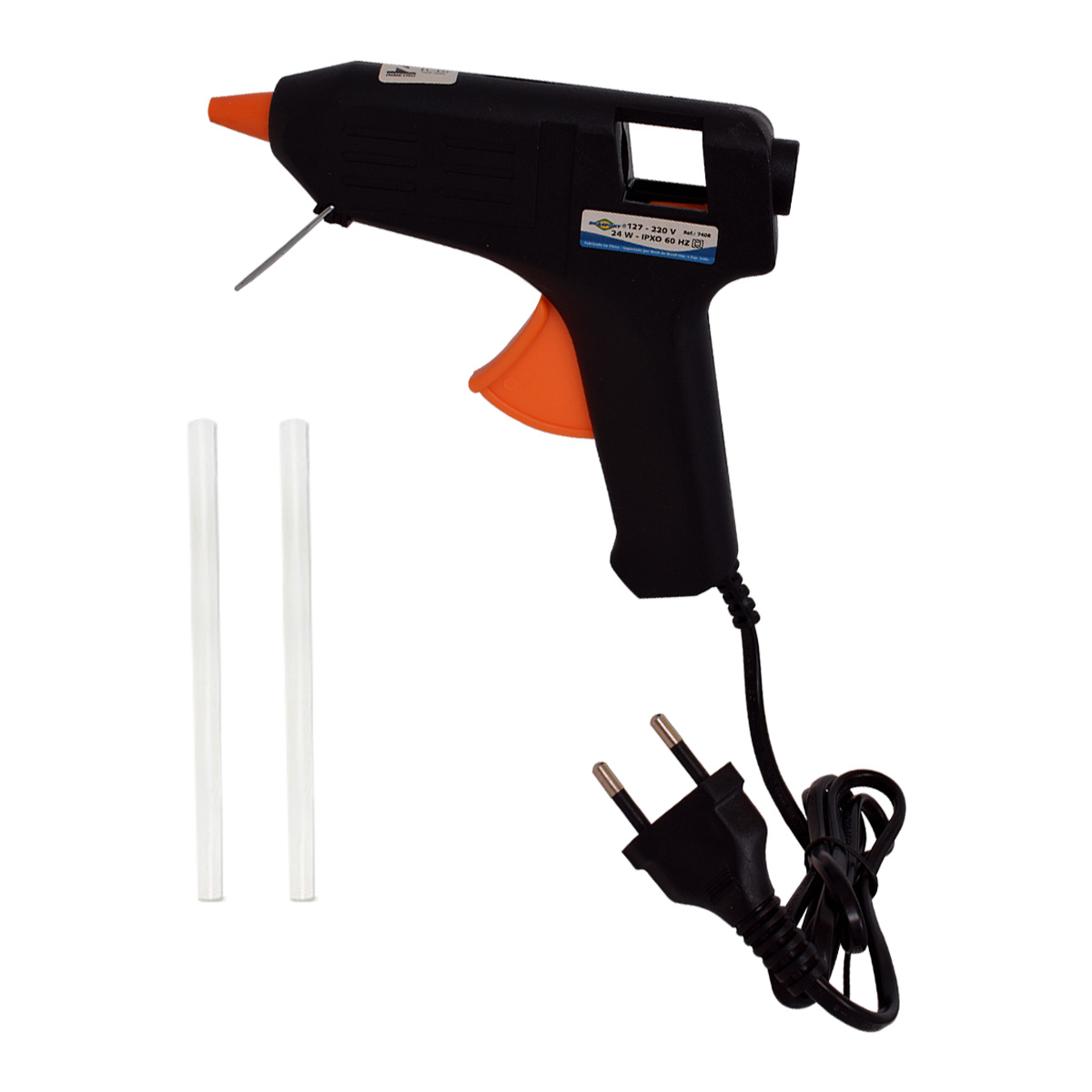 Pistola de Cola Quente Bivolt 24W 7408 Brasfort