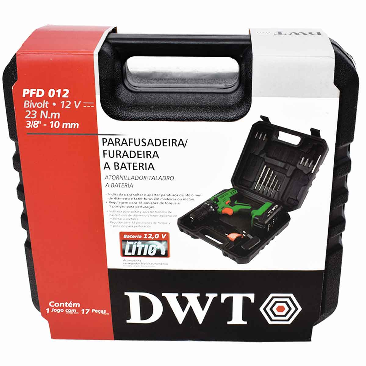 Parafusadeira e Furadeira a Bateria 12v Bivolt PFD012 DWT