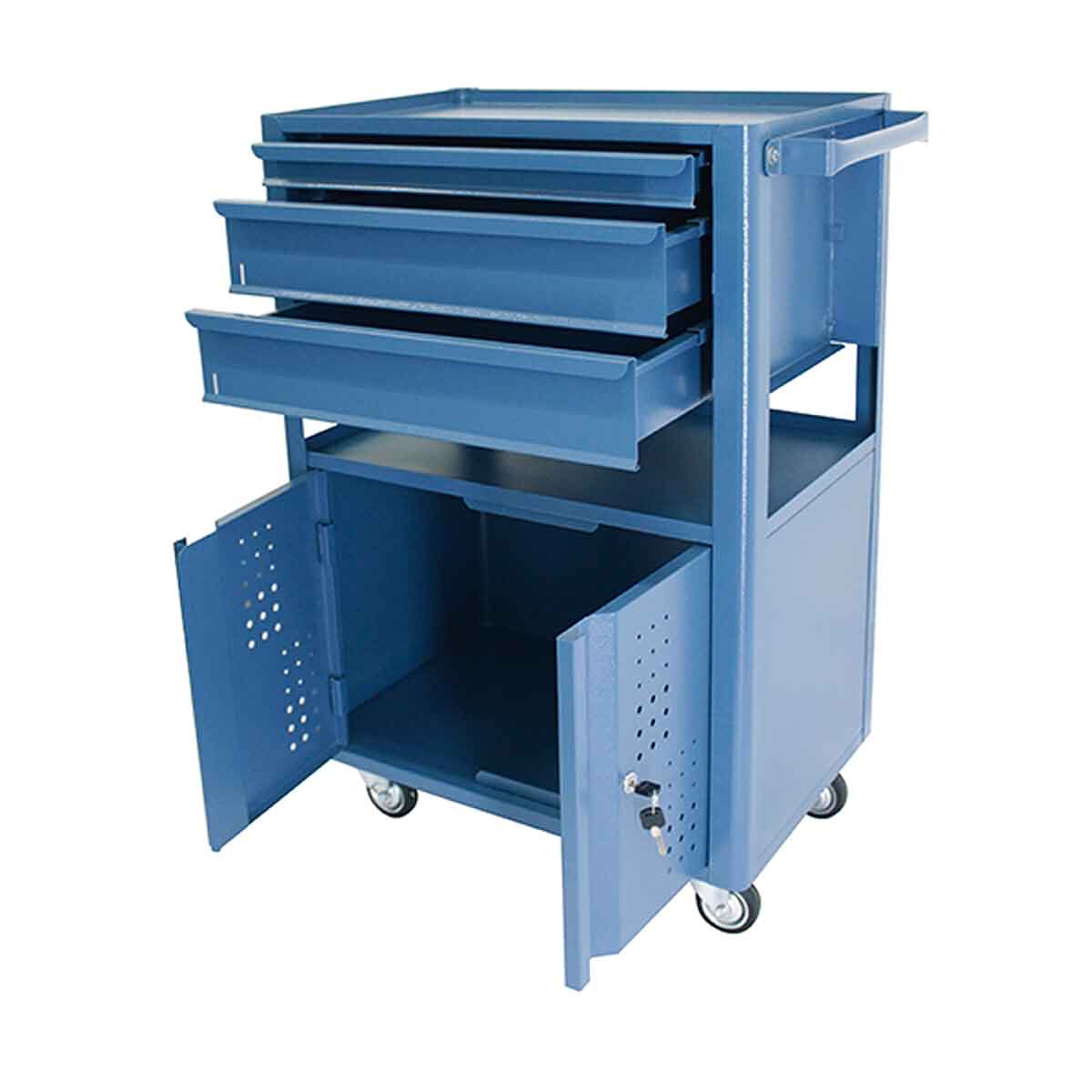 Carrinho Oficina 3 Gavetas com Fechadura NC-10 Nocram