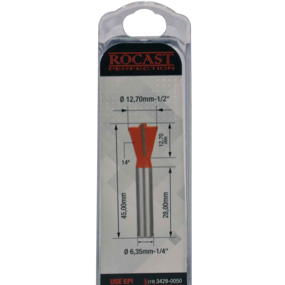 Fresa Para Tupia Rabo de Andorinha 1/2x1/4 Rocast