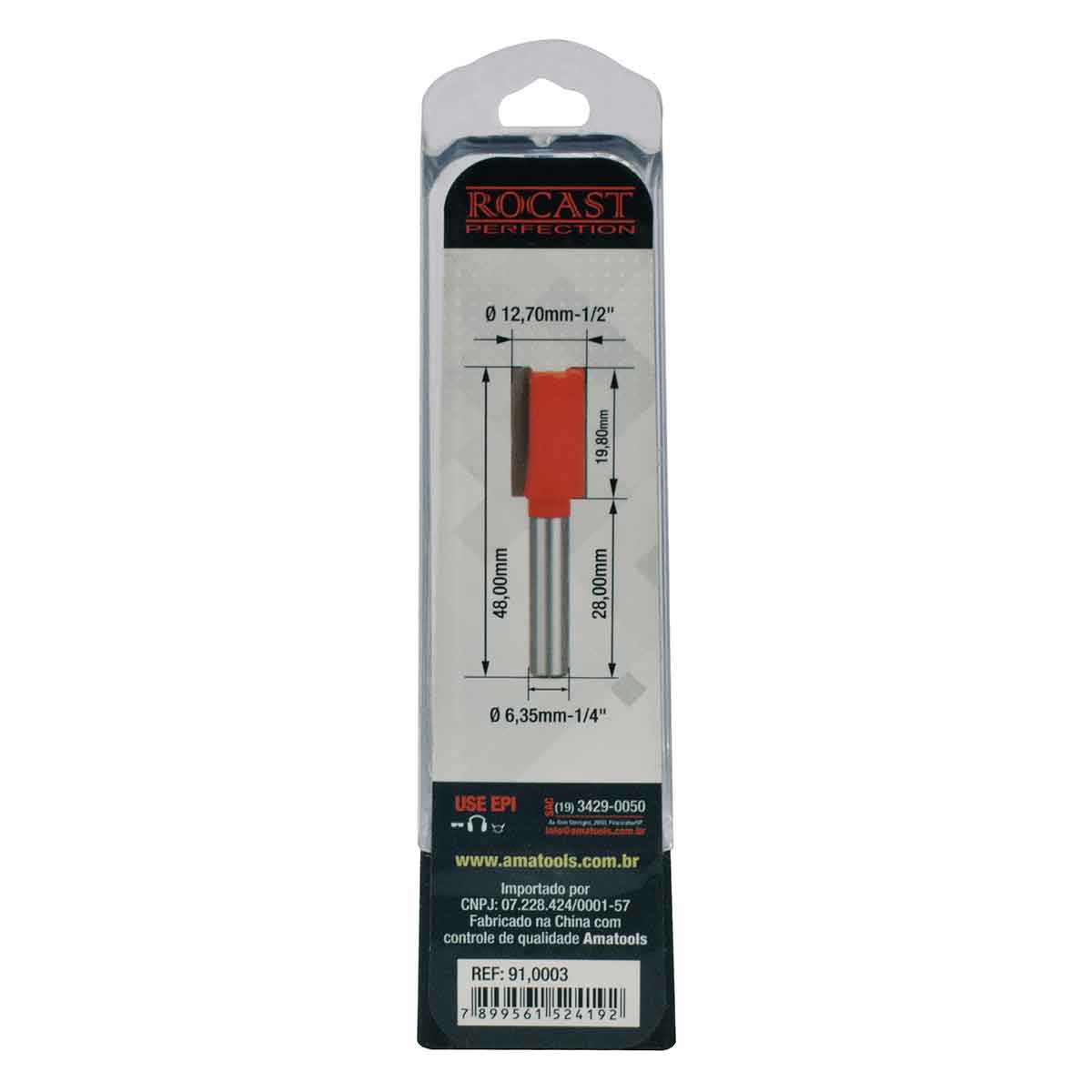 Fresa Para Tupia Reta 1/2x1/4 Rocast