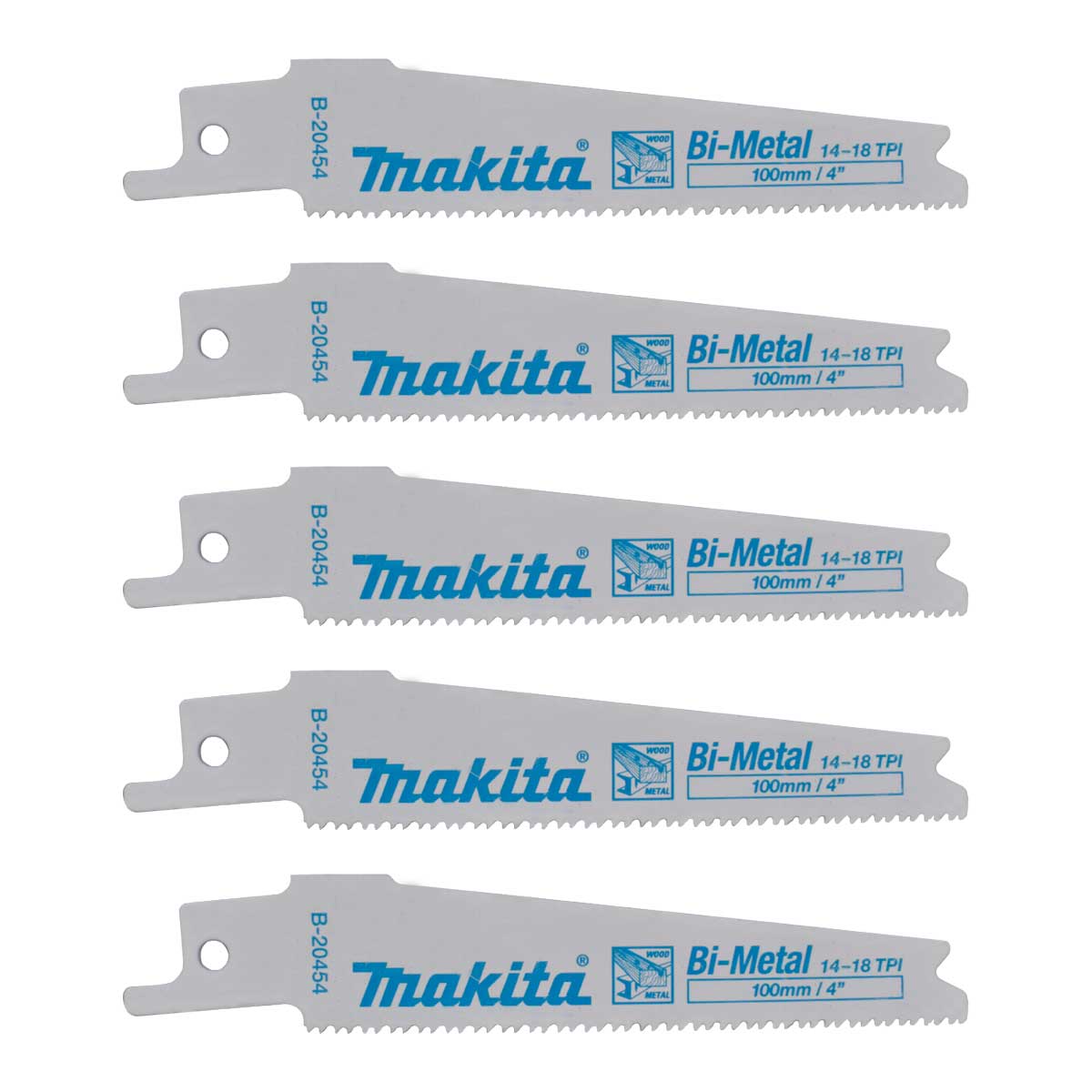 Jogo de Lâminas de Serra Sabre 05un 100mm-18t B-20454 Makita