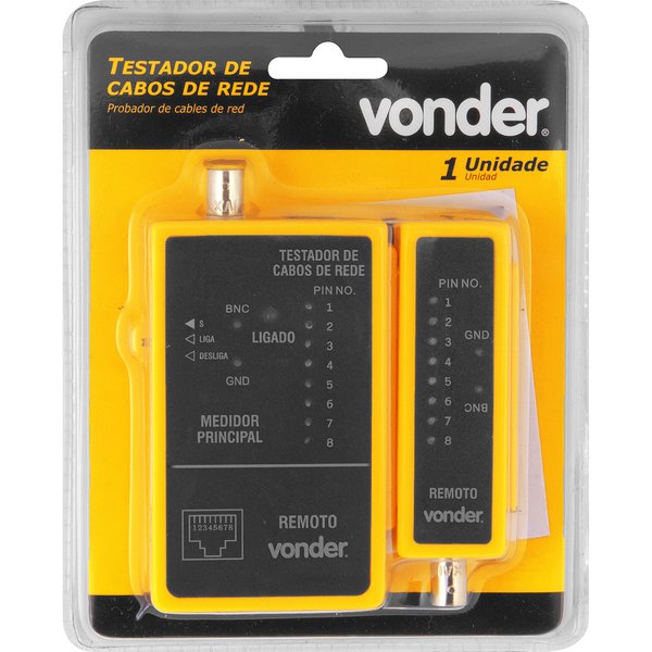 Testador Cabos de Rede RJ45/Coaxial Vonder