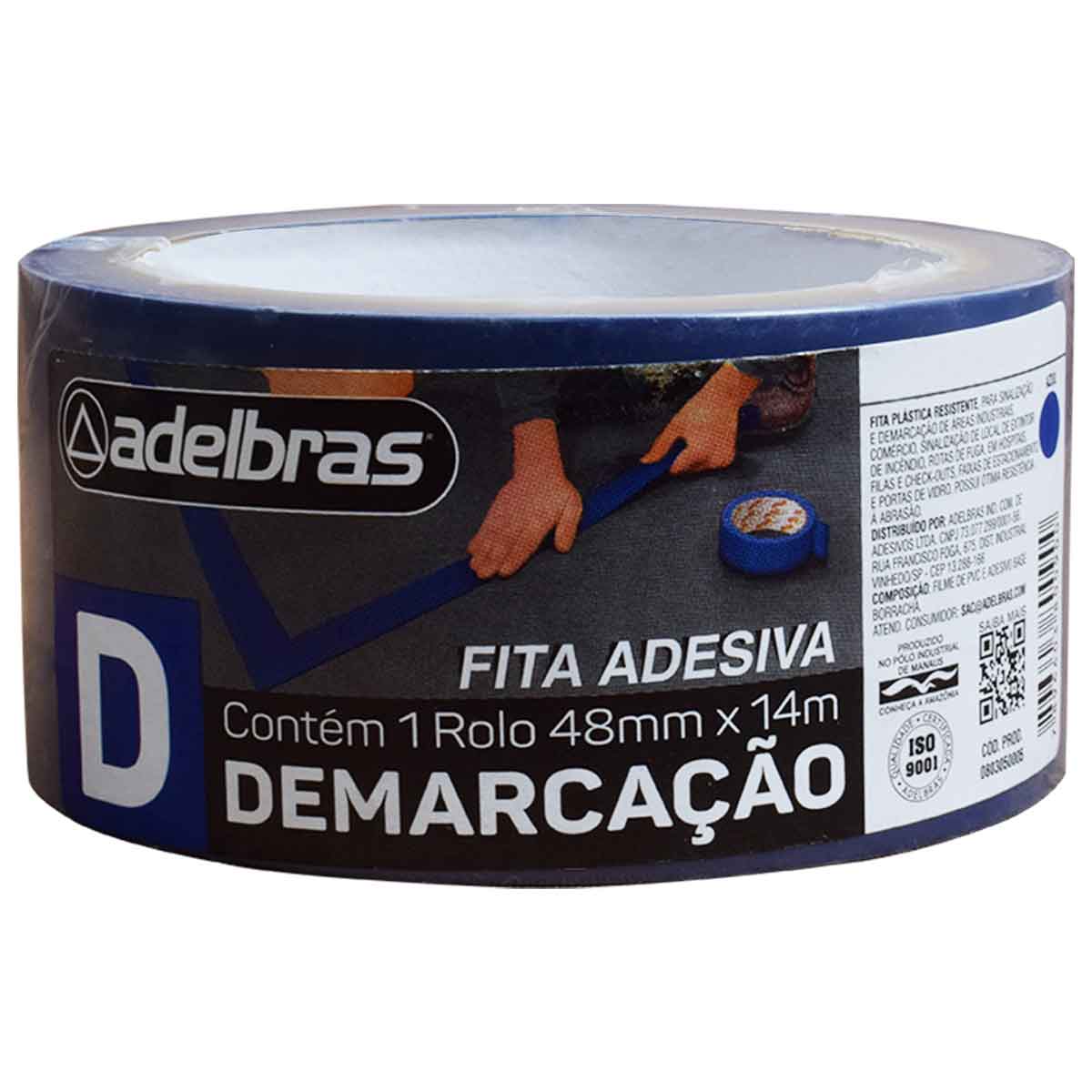 Fita para Demarcação Azul 48mmx14m Adelbras