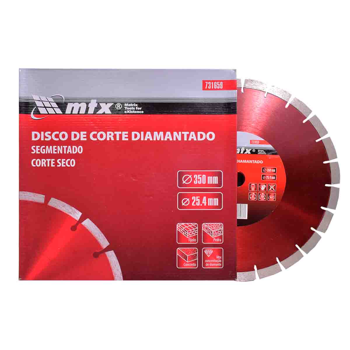 Disco Diamantado Segmentado Asfalto/Concreto 350mm MTX
