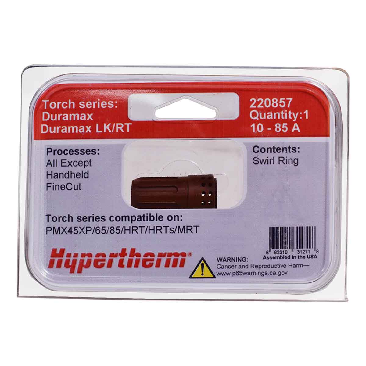 Distribuidor de Gás 10-85A 220857 Original Hypertherm 