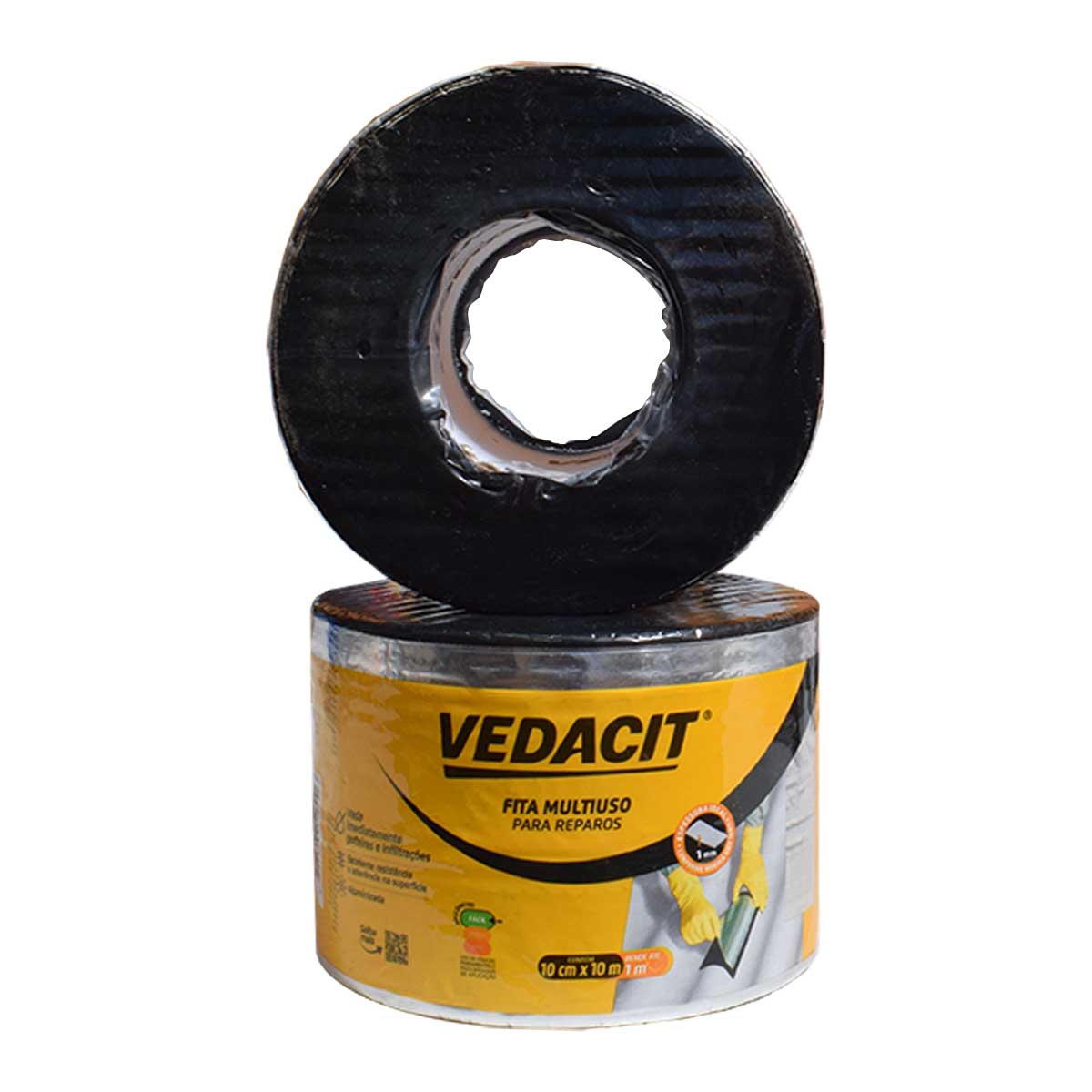 Fita Multiuso 10cm x 10m Asfáltica Impermeável Vedacit