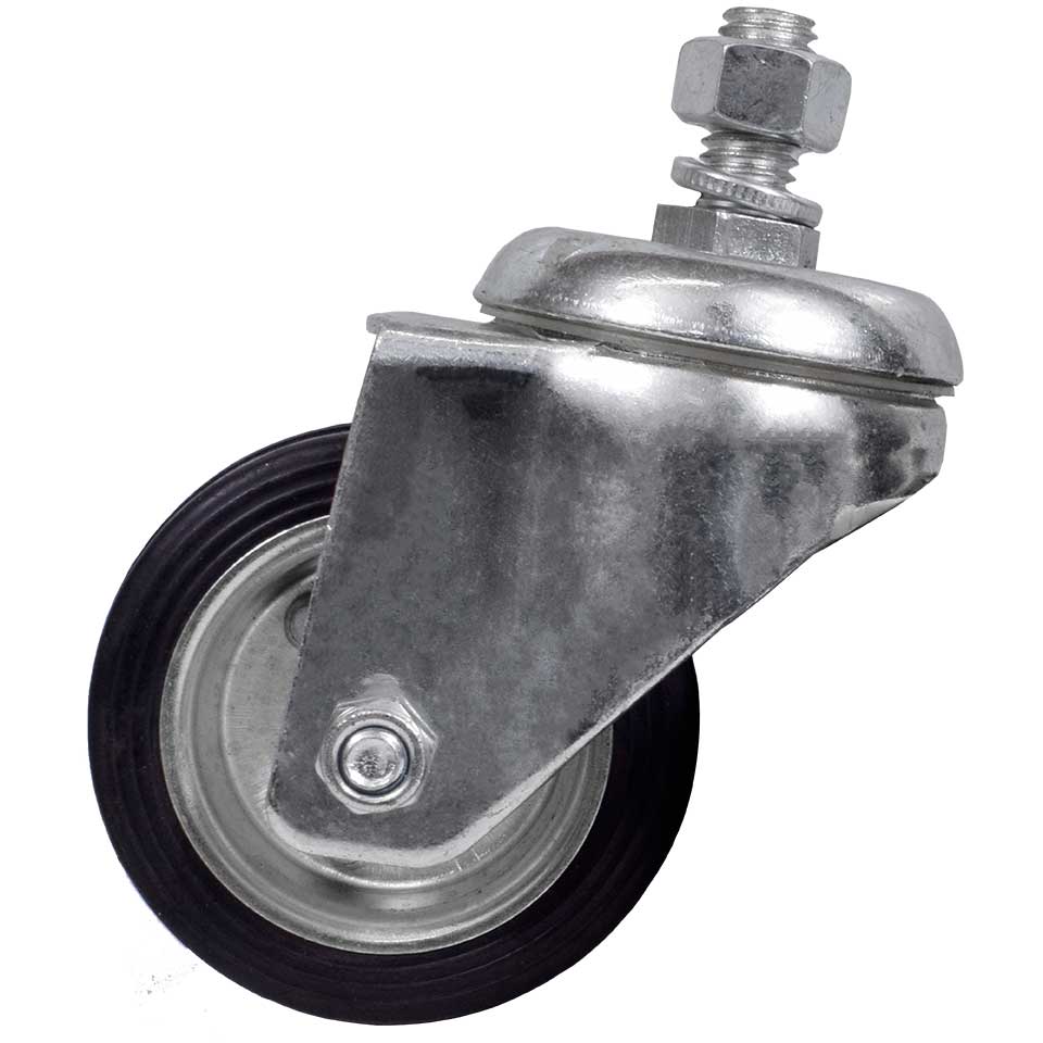 Rodízio Rosca Giratória 03 polegadas Borracha Ajax