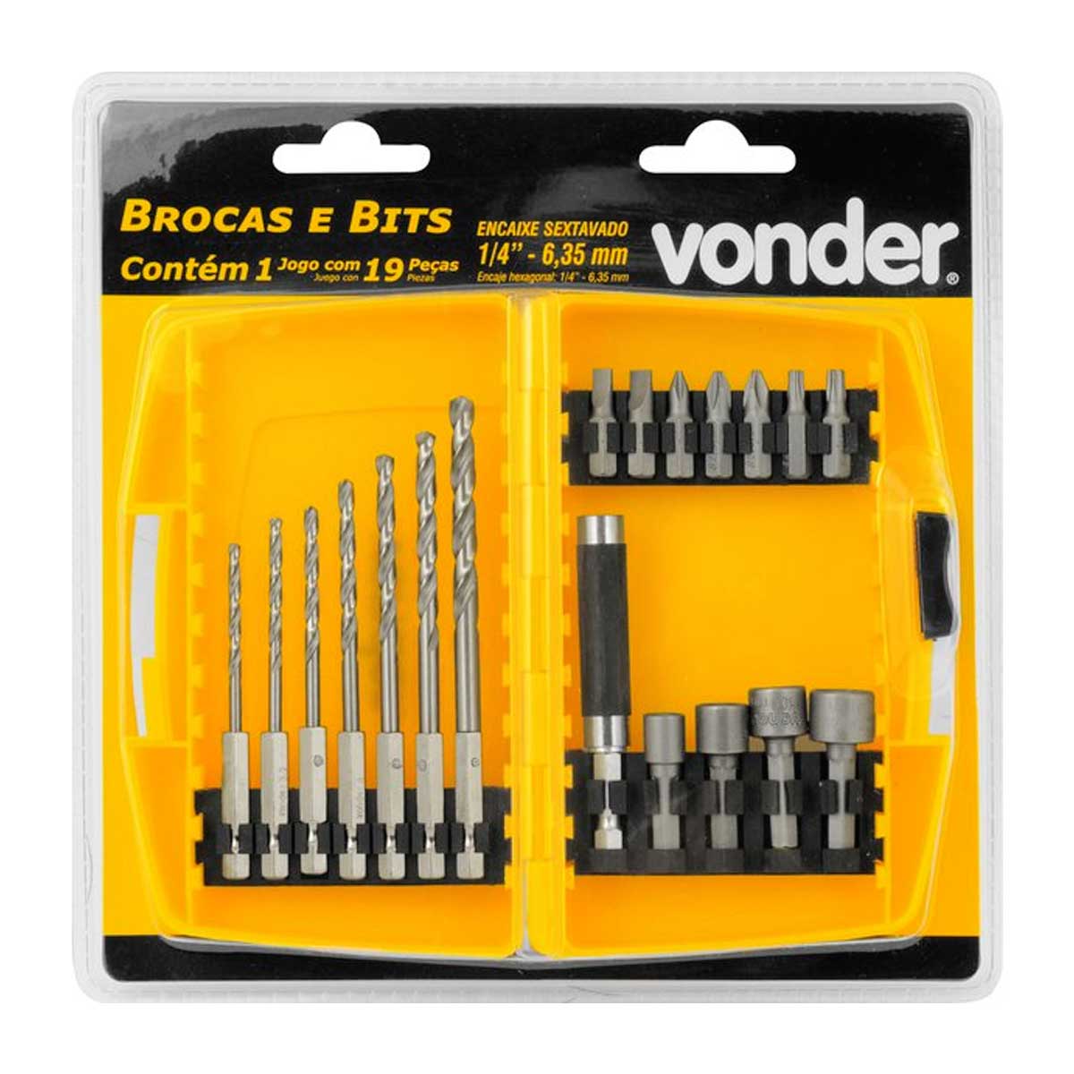 Jogo Brocas/Bits Combinado 19 peças Vonder