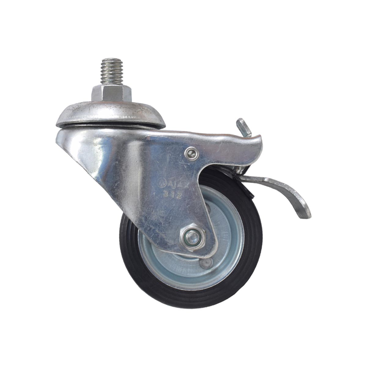 Rodízio Giratório e Freio Total 03 Polegadas Borracha Ajax