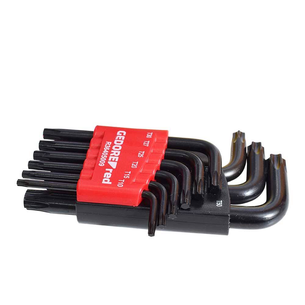 Jogo de Chaves Torx Gtx Curta 430TXB-9 T10 a T50 Gedore Red