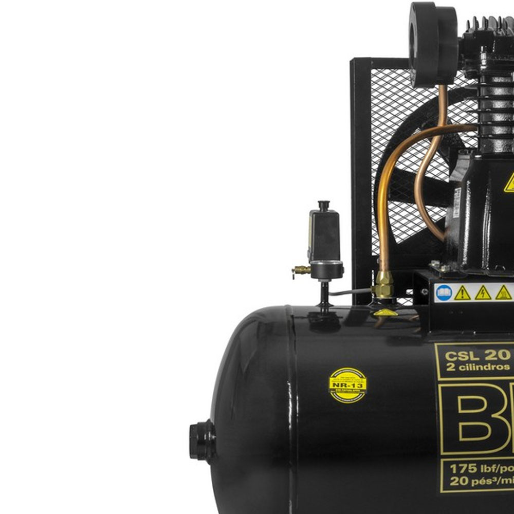 Compressor Bravo CSL 20/200L 175PSI 5CV Trifásico Schulz