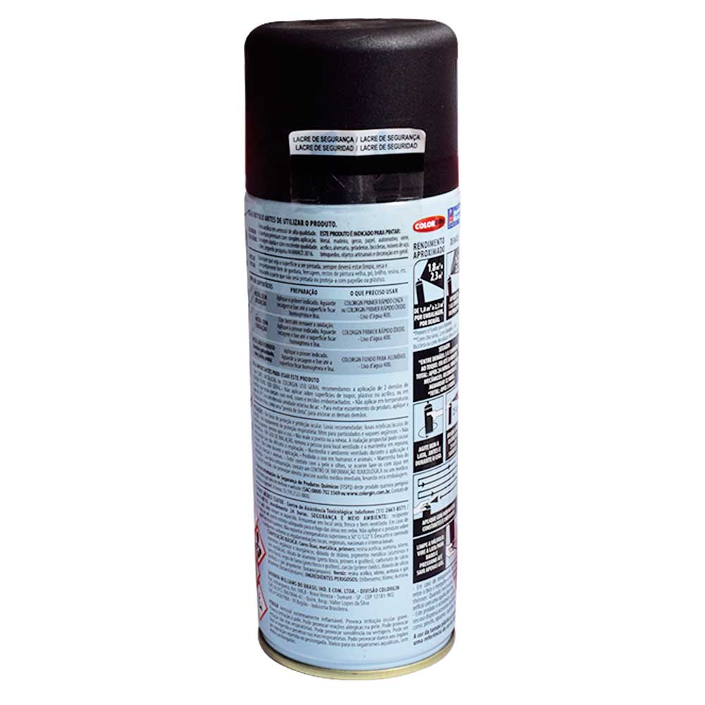 Tinta Spray Uso Geral 54001 Preto Fosco 400ml Colorgin