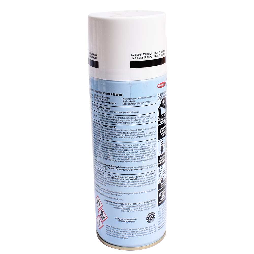 Tinta Spray Para Plásticos 1501 Branco 350ml Colorgin 