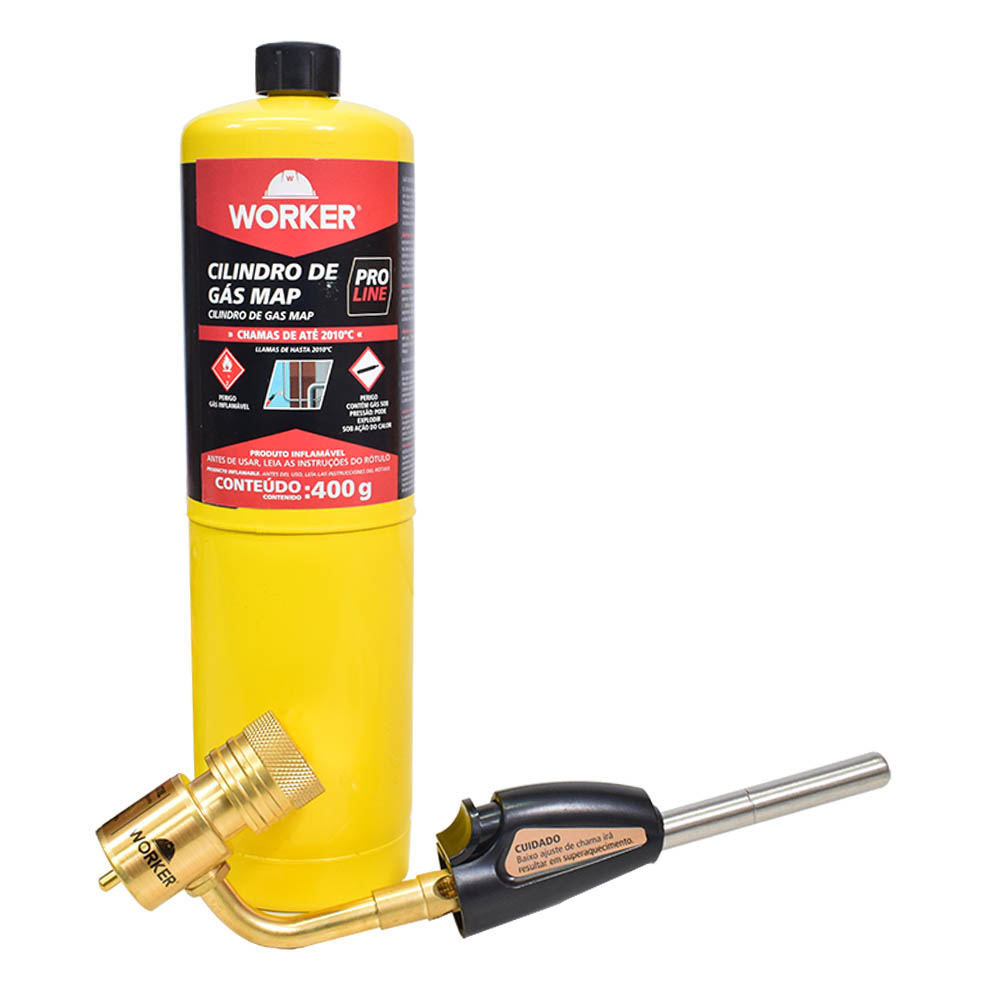Maçarico Portátil Com Cilindro Gás Mapp Worker