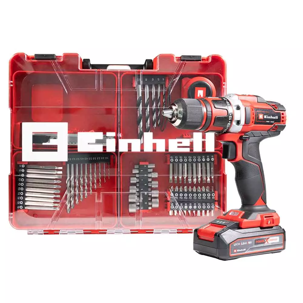 Paraf/Furad TE-CD 18/40 Li + Kit 69 Peças Einhhell Paraf/Furad TE-CD 18/40 Li + Kit 69 Peças Einhhell