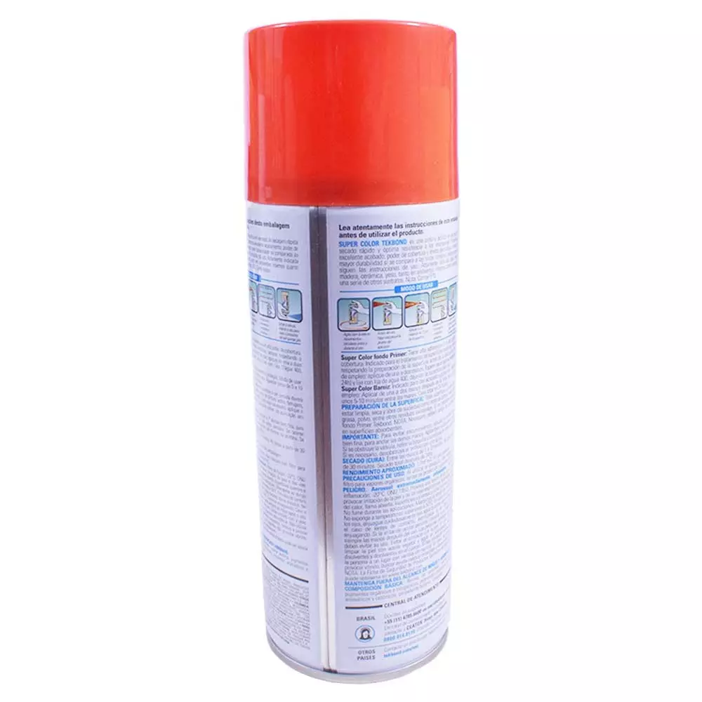 Tinta Spray Uso Geral Laranja 350ml Tekbond 