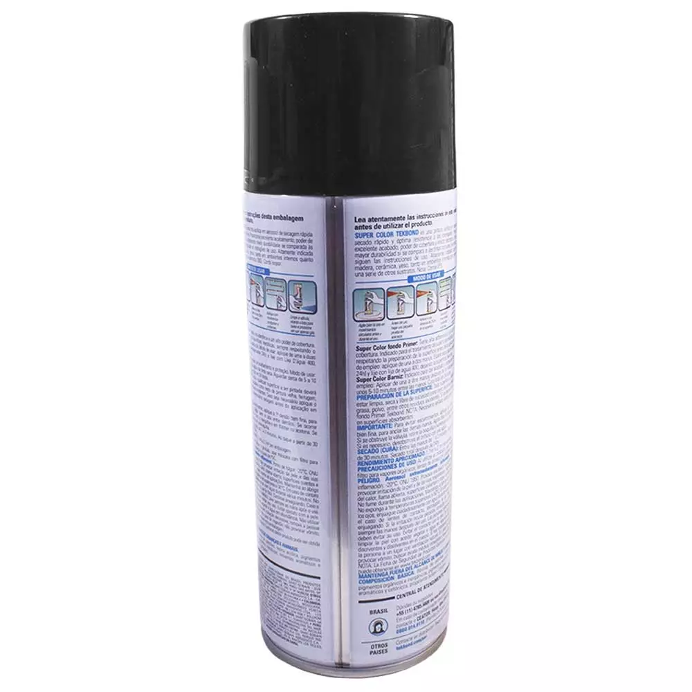 Tinta Spray Uso Geral Preto Fosco 350ml Tekbond 