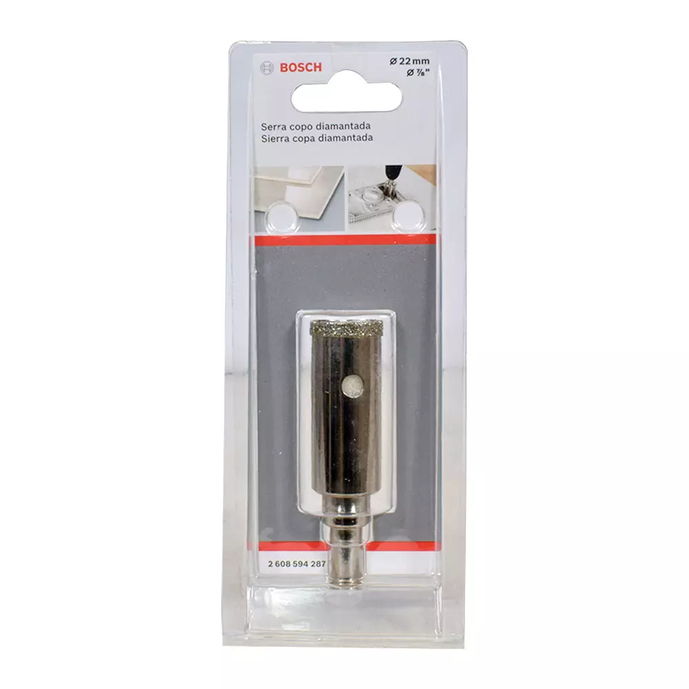 Serra Copo Diamantada Com Haste 022mm Bosch
