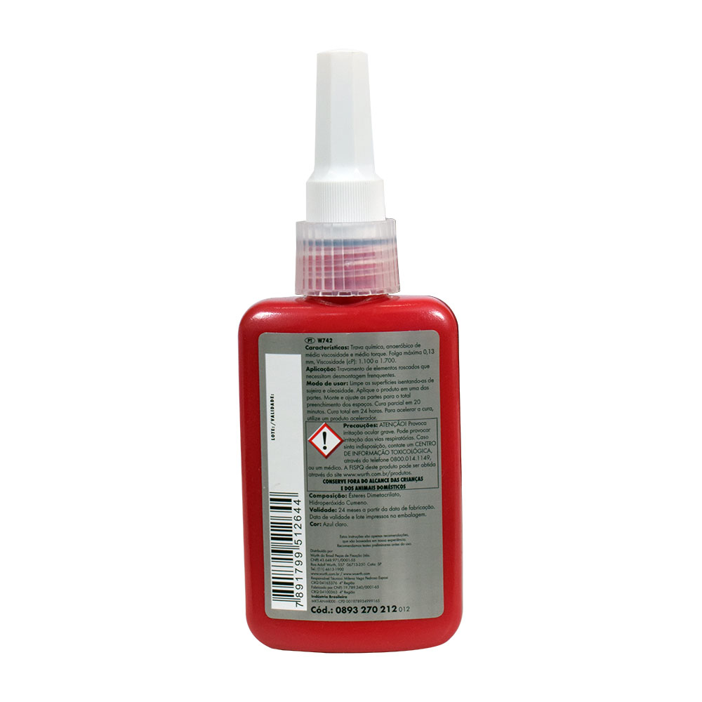 Trava Roscas Torque Médio W742 50g Wurth