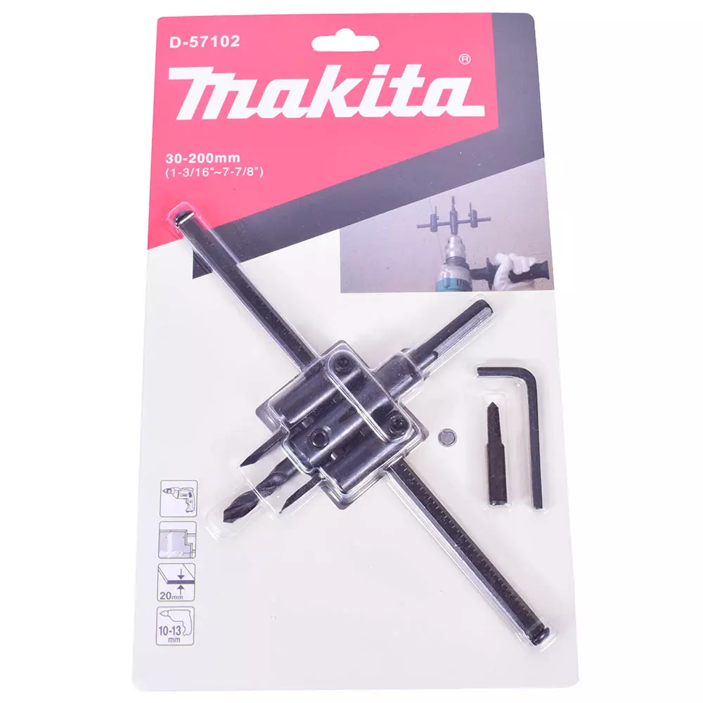 Furador Circular Ajustável 30-200mm D-57102 Bailarina Makita