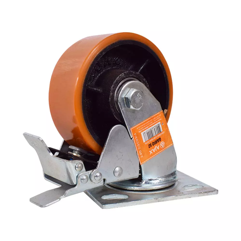 Rodízio Giratório Com Freio Total 05 Pol. Leve Gs Pu 516 Ajax