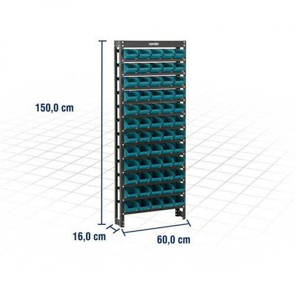 Estante Metálica com gaveteiro 60/3 Azul Vonder