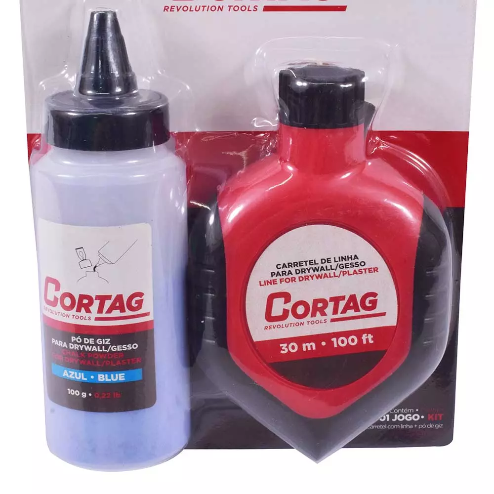 Carretel de Linha de Giz Azul 30mt com Refil Cortag