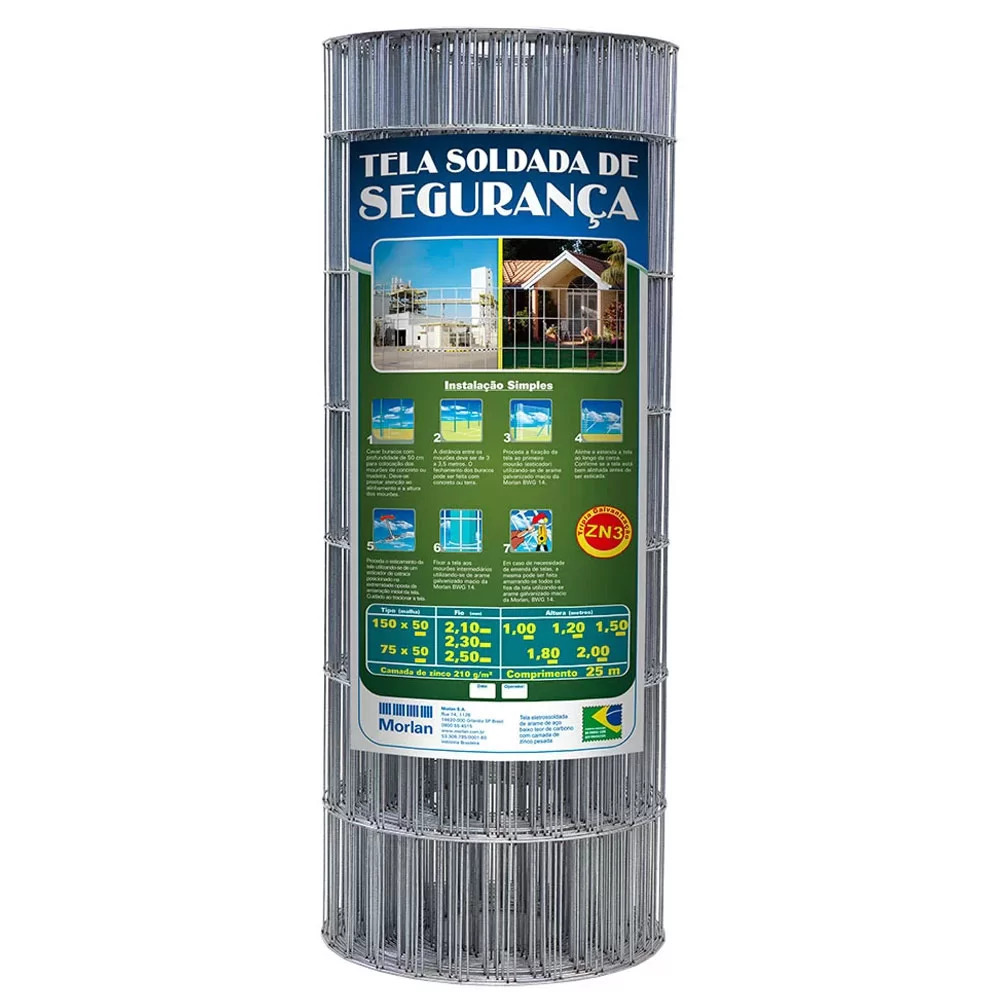 Tela Soldada 25 Metros 150x50x1,5m F2,3 Morlan